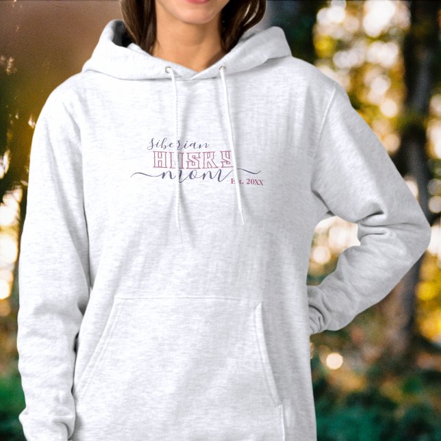 Siberian Husky Mum Varsity Script Established Hoodie (Creator Uploaded)