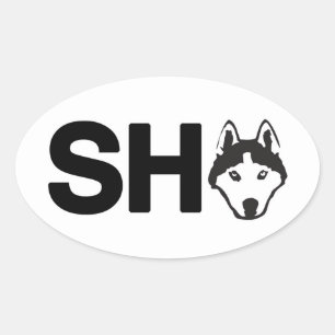 Siberian Husky Oval Sticker