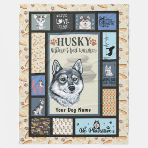 Siberian Husky Owner Lover Funny Keepsake Quilt Fleece Blanket