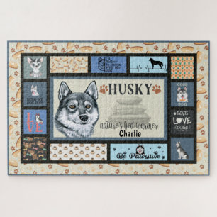 Siberian Husky Owner Lover Funny Keepsake Quilt Jigsaw Puzzle