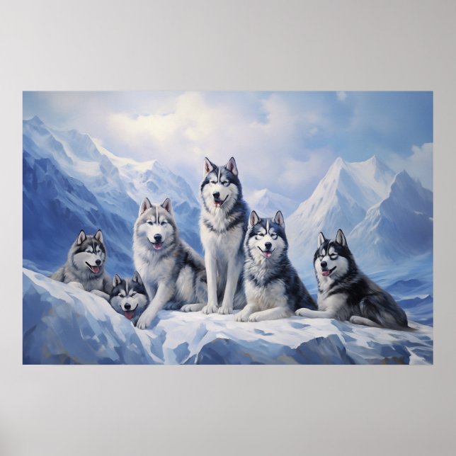Siberian Husky pack Poster (Front)