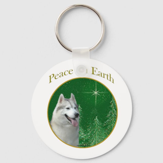 Siberian Husky Peace Key Ring (Front)