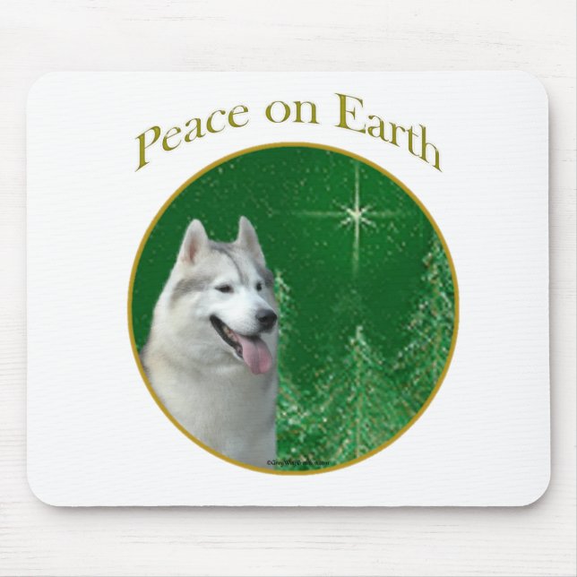 Siberian Husky Peace Mouse Pad (Front)