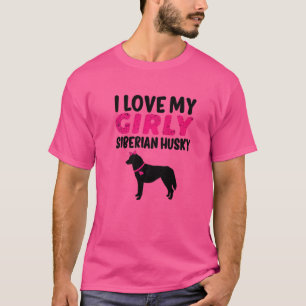 Siberian Husky Pet Girl Dog Girly Gender Reveal C T-Shirt