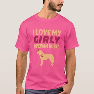 Siberian Husky Pet Girl Dog Girly Gender Reveal C T-Shirt