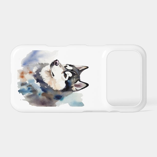 Siberian Husky Phone Case | Cute Blue Eyes Husky C (Back Horizontal)