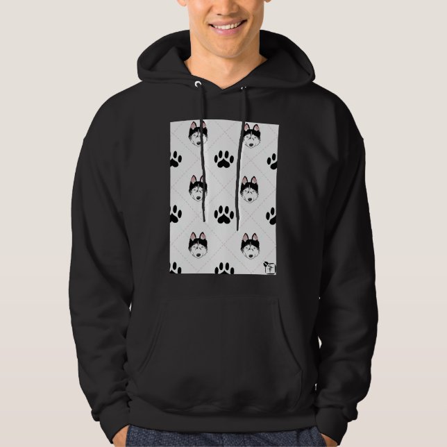 Siberian Husky Plaid Hoodie (Front)
