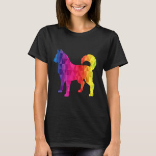 Siberian Husky Poly Graphic Funny Idea Mum Dad Bi T-Shirt