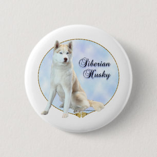 Siberian Husky Portrait - Button