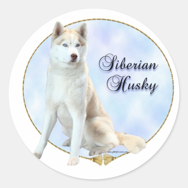 Siberian Husky Portrait Sticker (Front)