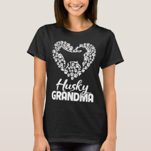 Siberian Husky Pup Paw Print Heart Gifts Huskies M T-Shirt