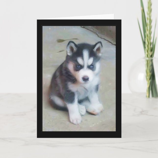 Siberian Husky puppy art Card (Front)