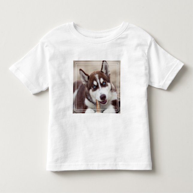 Siberian Husky Puppy at the Beach Toddler T-Shirt (Front)