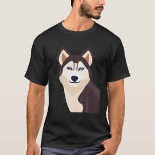 Siberian Husky Puppy Cartoon Art Cute Animal Dog L T-Shirt