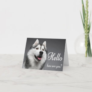 Siberian Husky Puppy Dog Hello, Thinking of You Card