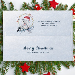 Siberian Husky Puppy Gold Foliage Christmas Party Envelope