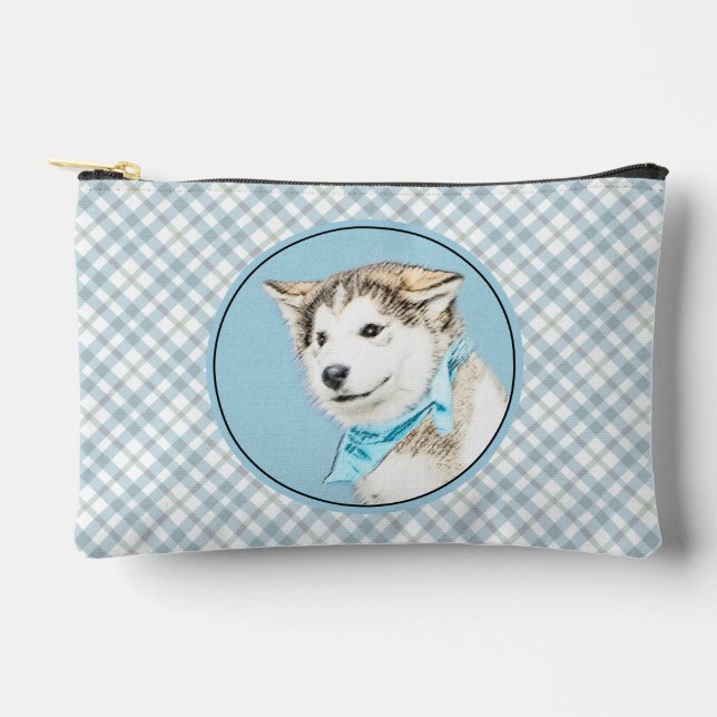 Siberian Husky Puppy Painting Copper Red Dog Art Accessory Pouch (Front)