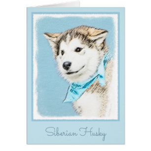 Siberian Husky Puppy Painting - Original Dog Art