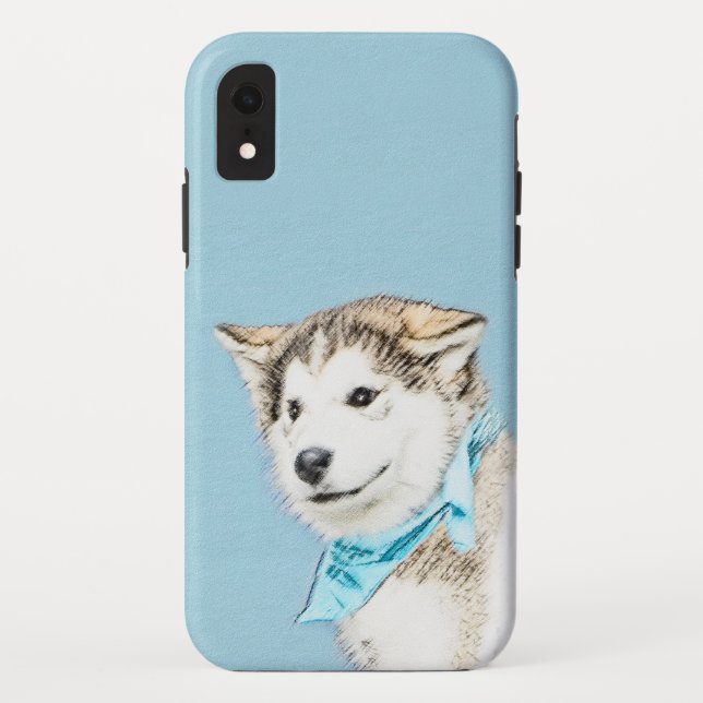 Siberian Husky Puppy Painting - Original Dog Art Case-Mate iPhone Case (Back)