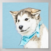 Siberian Husky Puppy Painting - Original Dog Art