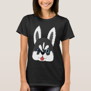 Siberian Husky Puppy Pattern Sticker T-Shirt