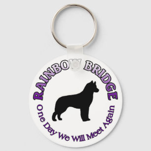 SIBERIAN HUSKY RAINBOW BRIDGE SYMPATHY DOG KEY RING