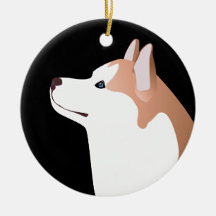 Siberian Husky - Red - Breed Template Design Ceramic Tree Decoration