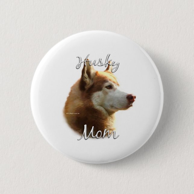Siberian Husky (red) Mum 2 6 Cm Round Badge (Front)
