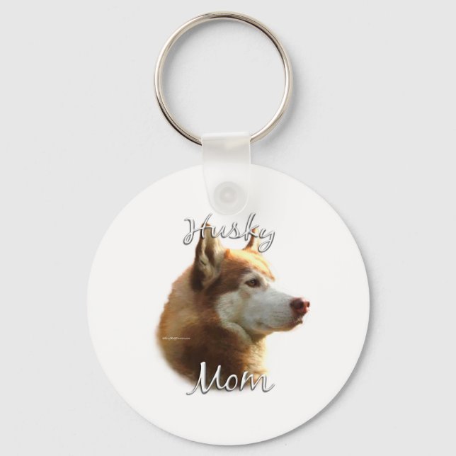 Siberian Husky (red) Mum 2 Key Ring (Front)