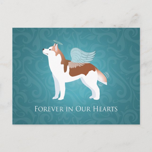 Siberian Husky - Red - Pet Memorial Design Postcard (Front)