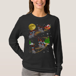 Siberian Husky Reindeer Christmas Dog Riding Santa T-Shirt
