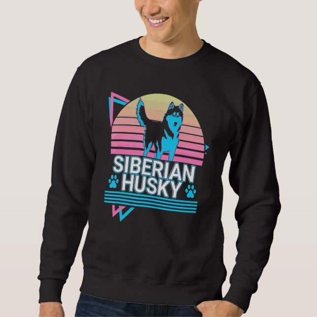Siberian Husky Retro Sweatshirt (Front)