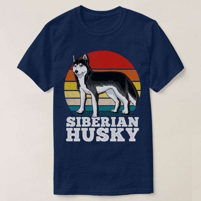 Siberian Husky Retro T-Shirt (Design Front)