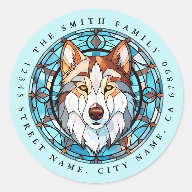 Siberian Husky Round Stickers (Front)
