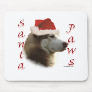 Siberian Husky Santa Paws Mouse Pad