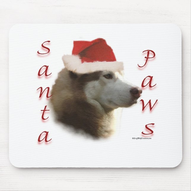 Siberian Husky Santa Paws Mouse Pad (Front)