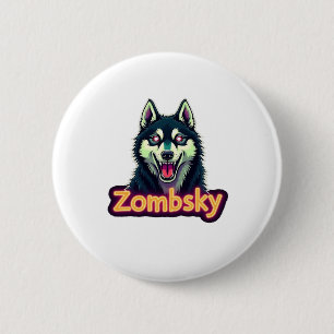 Siberian Husky Sibe Zombie Dog Halloween Essential 6 Cm Round Badge