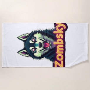 Siberian Husky Sibe Zombie Dog Halloween Essential Beach Towel