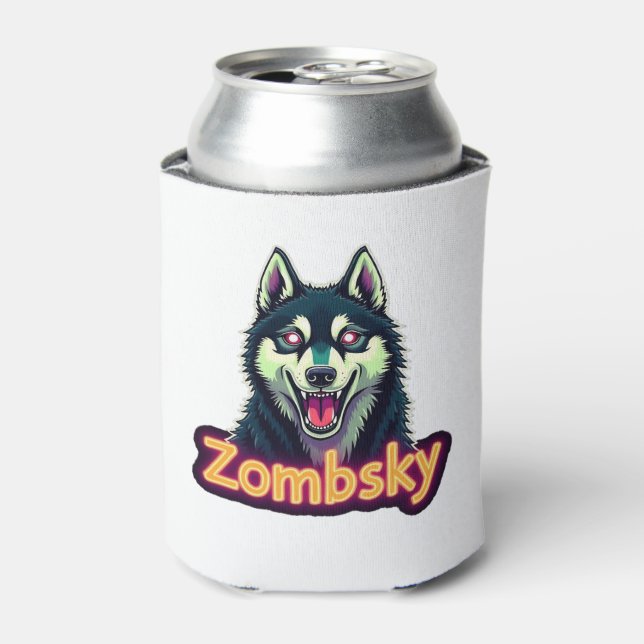 Siberian Husky Sibe Zombie Dog Halloween Essential Can Cooler (Can Front)