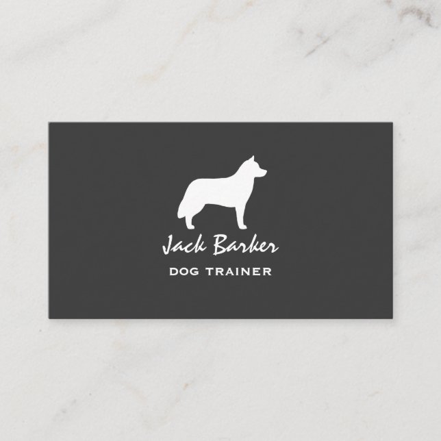 Siberian Husky Silhouette Business Card (Front)