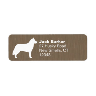 Siberian Husky Silhouette Return Address Labels