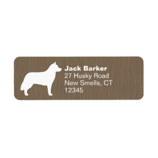 Siberian Husky Silhouette Return Address Labels