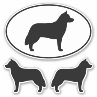 Siberian Husky Silhouettes Dog Vinyl Sticker Set