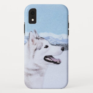 Siberian Husky (Silver and White) Painting Dog Art Case-Mate iPhone Case