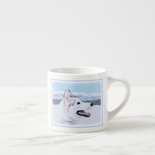 Siberian Husky (Silver and White) Painting Dog Art Espresso Cup