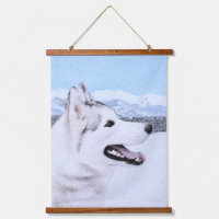 Siberian Husky (Silver and White) Painting Dog Art