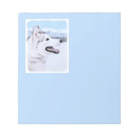 Siberian Husky (Silver and White) Painting Dog Art