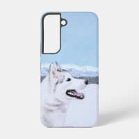 Siberian Husky (Silver and White) Painting Dog Art