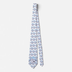 Siberian Husky (Silver and White) Painting Dog Art Tie