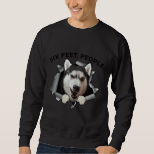 Siberian Husky Six Feet People Face Mask Sweatshirt